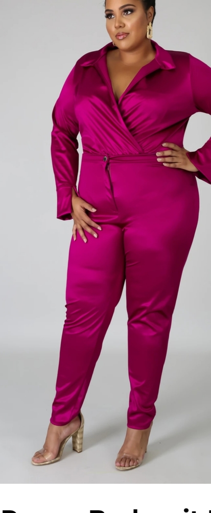 Body suite with pants magenta